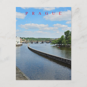 Praag rivier Vltava uitzicht briefkaart