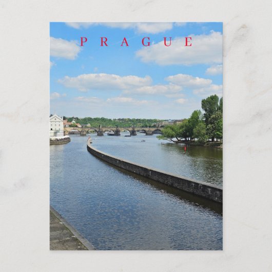 Praag rivier Vltava uitzicht briefkaart (Voorkant)
