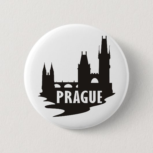 Praag Ronde Button 5,7 Cm (Voorkant)