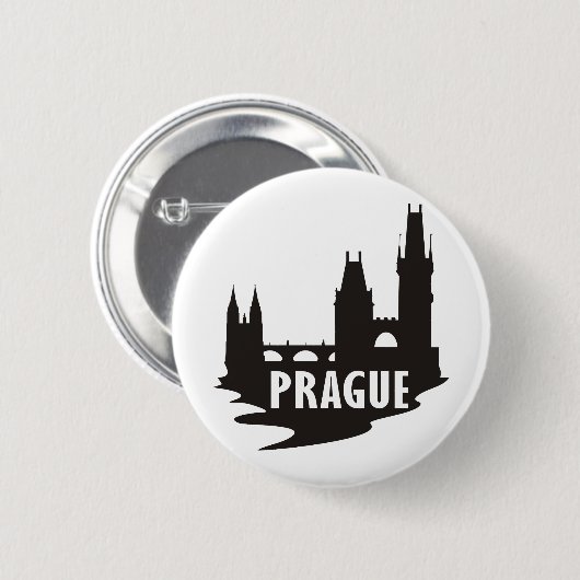 Praag Ronde Button 5,7 Cm (Voorkant /achterkant)