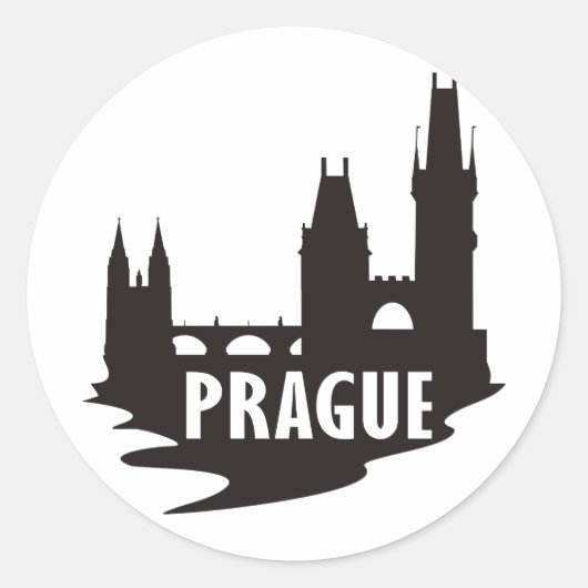 Praag Ronde Sticker (Voorkant)