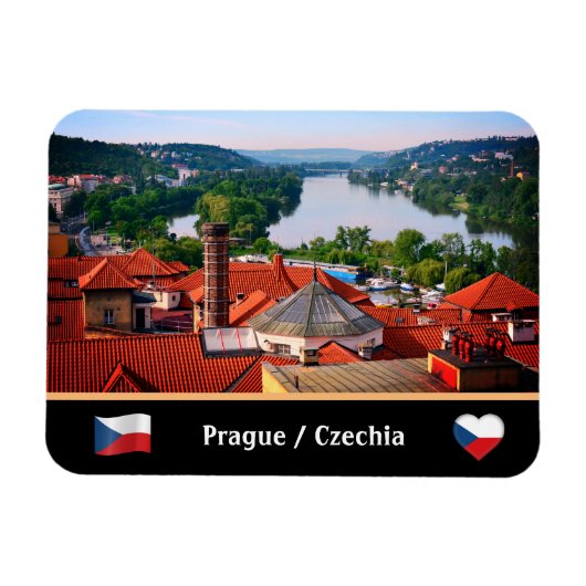 Praag Roofs & Vltava River views/Vyšehrad Magneet (Horizontaal)