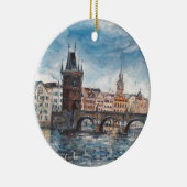 Praag - schilderij van de brug keramisch ornament (Rechts)