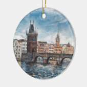 Praag - schilderij van de brug keramisch ornament (Links)