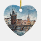 Praag - schilderij van de brug keramisch ornament (Voorkant)