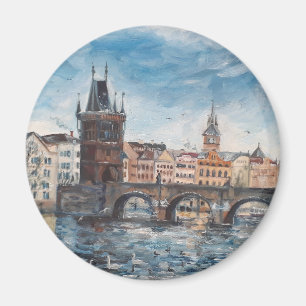 Praag - schilderij van de brug magneet