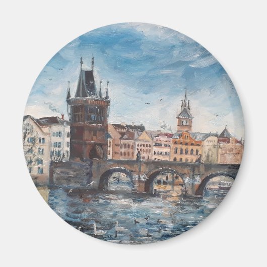 Praag - schilderij van de brug magneet (Voorkant)