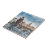 Praag - schilderij van de brug tegeltje (Zijkant)