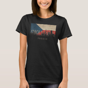 Praag Skyline Vakantie Souvenir stadsvlag T-shirt
