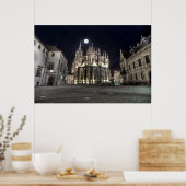 Praag St.Vitus Kathedraal East Night Poster (Keuken)