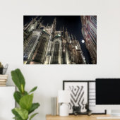 Praag St.Vitus kathedraal nacht Poster (Thuiskantoor)