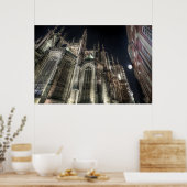 Praag St.Vitus kathedraal nacht Poster (Keuken)