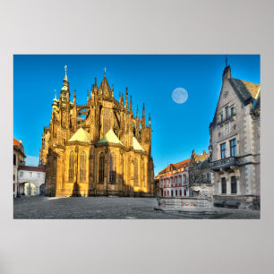 Praag St.Vitus Kathedraal Ochtend Poster