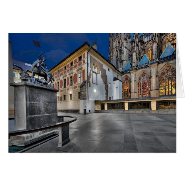 Praag St.Vitus kathedraal 's nachts (Voorkant Horizontaal)