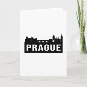 Praag Stad Silhouet van de stad Hemelijn Reis Grap Kaart