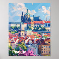 Praag Stad Tsjechië Kunst Vintage Reizen