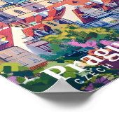 Praag Stad Tsjechië Kunst Vintage Reizen Poster (Hoek)