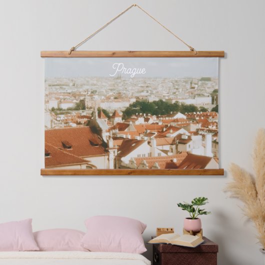 Praag stadsgezicht Souvenir Hangend Wandkleed (Slaapkamer)