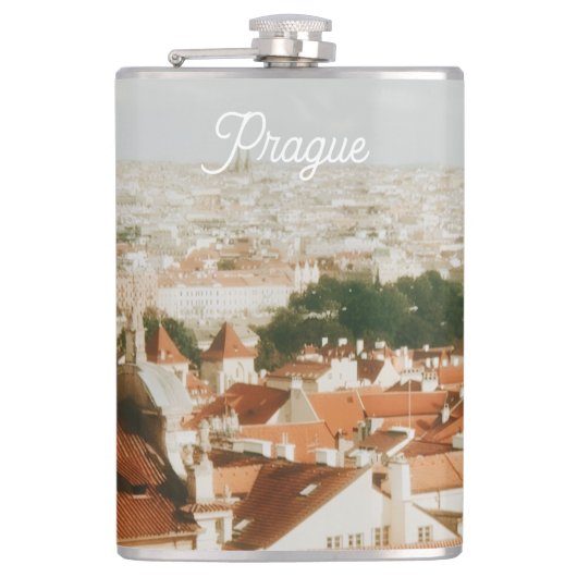 Praag stadsgezicht Souvenir Heupfles (Voorkant)