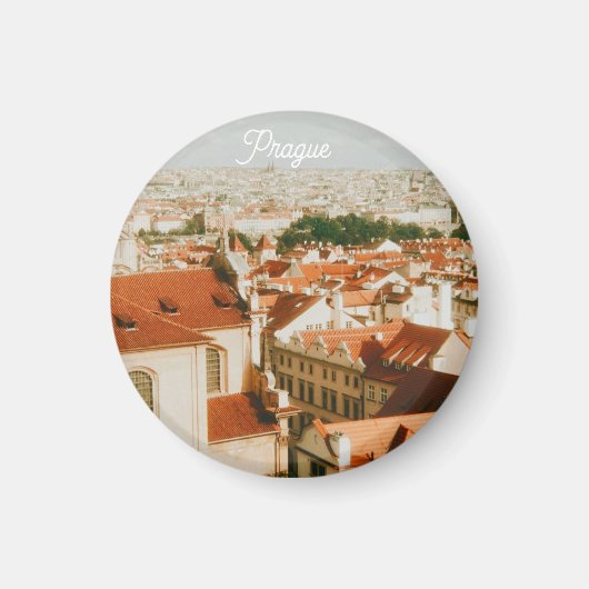 Praag stadsgezicht souvenir magneet (Voorkant)