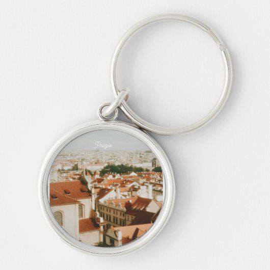 Praag stadsgezicht souvenir sleutelhanger (Voorkant)