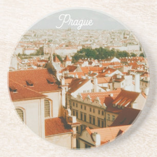 Praag stadsgezicht souvenir zandsteen onderzetter