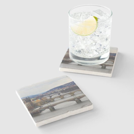 Praag Stenen Onderzetter (Zijkant)