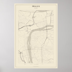 Praag Straatplattegrond Poster