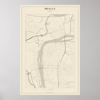 Praag Straatplattegrond Poster