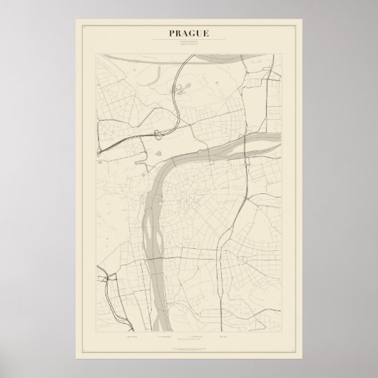 Praag Straatplattegrond Poster (Voorkant)