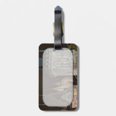 Praag torens nacht bagagelabel (Achterkant verticaal)