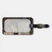 Praag torens nacht bagagelabel (Achterkant horizontaal)