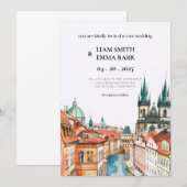 Praag Tsjechië Bestemming Huwelijk Kaart (Voorkant / Achterkant)