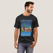 Praag Tsjechië Bridge  Minimal Retro T-shirt (Voorkant volledig)