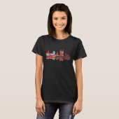 Praag Tsjechië Brug Retro Reis T-shirt (Voorkant volledig)