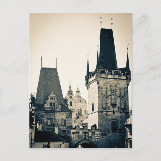 Praag, Tsjechië - Charles Bridge Tower Gate Briefkaart (Voorkant)
