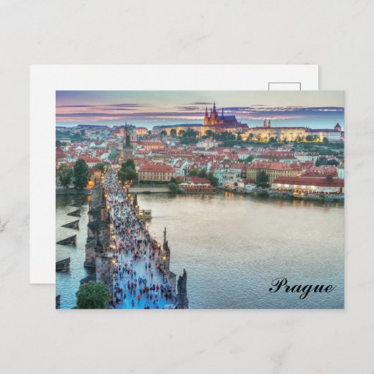 Praag Tsjechië Charles Bridge Travel Photo Briefkaart (Voorkant / Achterkant)