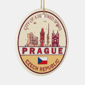 Praag Tsjechië City Skyline Embleem Keramisch Ornament (Rechts)