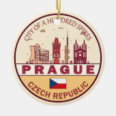 Praag Tsjechië City Skyline Embleem Keramisch Ornament (Voorkant)