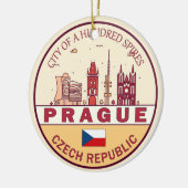 Praag Tsjechië City Skyline Embleem Keramisch Ornament (Links)