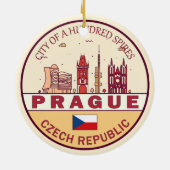 Praag Tsjechië City Skyline Embleem Keramisch Ornament (Achterkant)