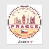 Praag Tsjechië City Skyline Embleem Sticker (Vel)