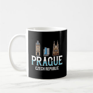 Praag Tsjechië City Skyline Map Travel Koffiemok