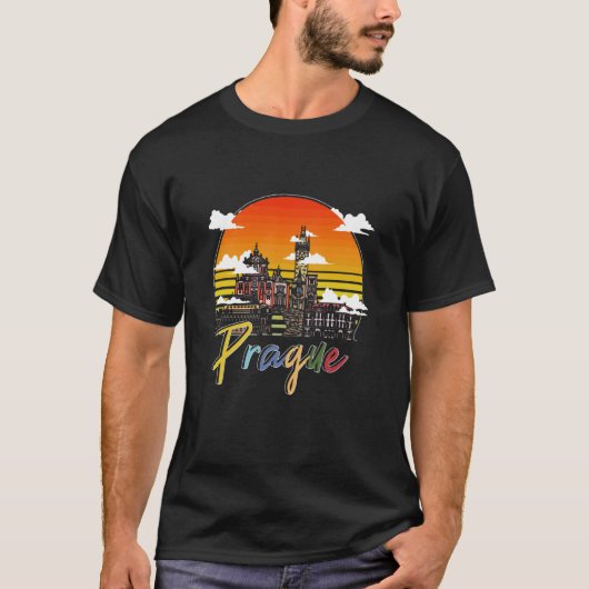 Praag Tsjechië Europa Tsjechoslowakije T-shirt (Voorkant)