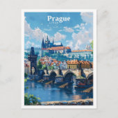 Praag Tsjechië Kunst Vintage Reizen Briefkaart (Voorkant)