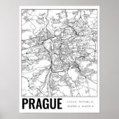 Praag Tsjechië Minimalistische kaart Art Poster (Voorkant)