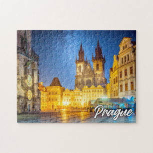 Praag, Tsjechië, na het donker Legpuzzel