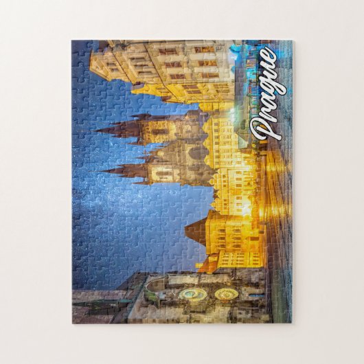 Praag, Tsjechië, na het donker Legpuzzel (Verticaal)