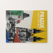 Praag Tsjechië Oude Stad Silhouet Collage Legpuzzel (Horizontaal)