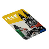 Praag Tsjechië Oude Stad Silhouet Collage Magneet (Rechterzijde)
